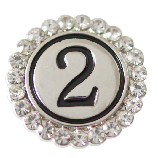 47002 - Snap - 20mm - Number "2" - Rhinestones