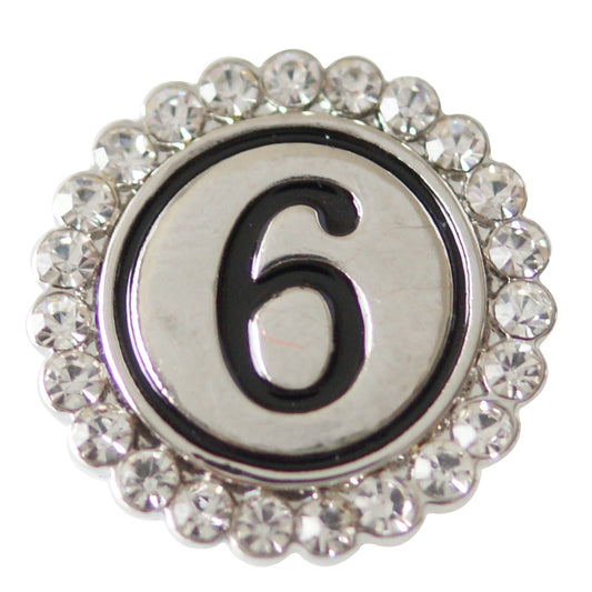 47006 - Snap - 20mm - Number "6" - Rhinestones