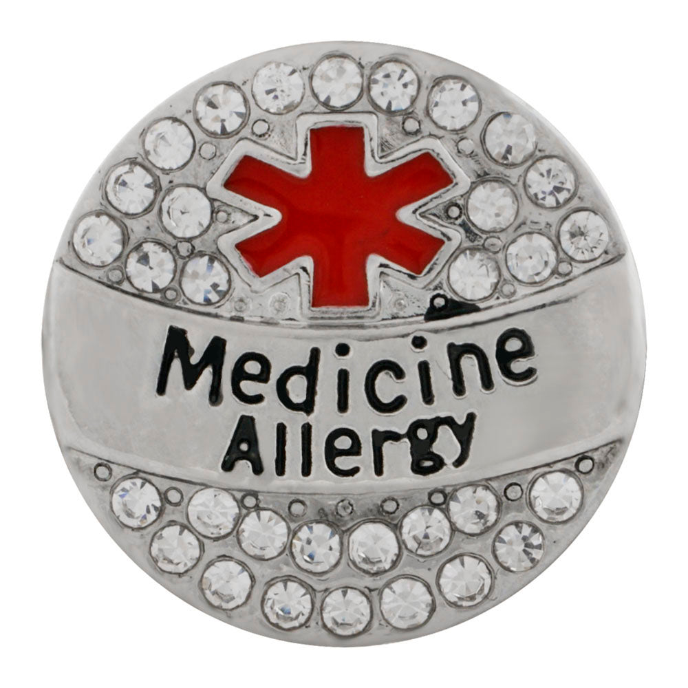 50006 - Snap - 20mm - Medic Alert - "Medicine Allergy"