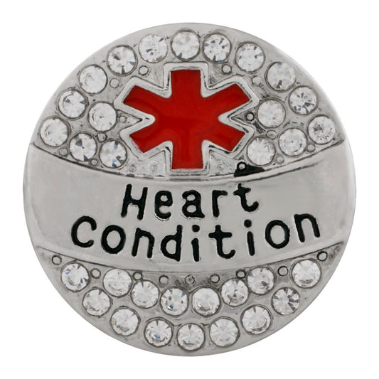 50012 - Snap - 20mm - Medic Alert - "Heart Condition"