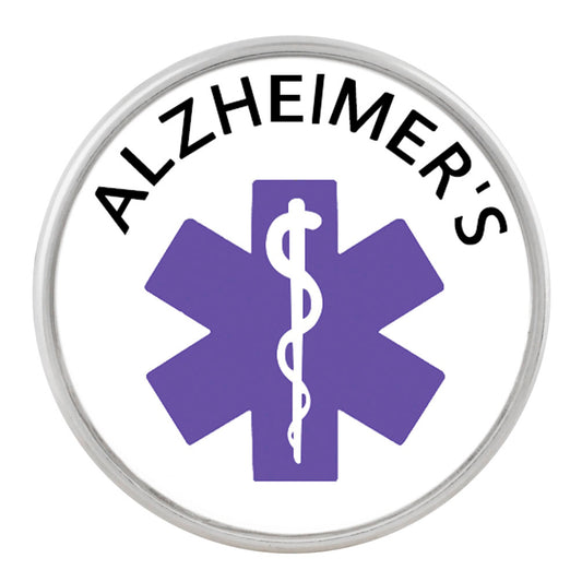 50020 - Snap - 20mm - Medic Alert - "Alzheimers"