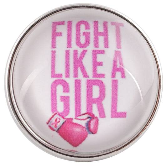 50026 - Snap - 20mm - "Fight Like a Girl" - Pink Ribbon