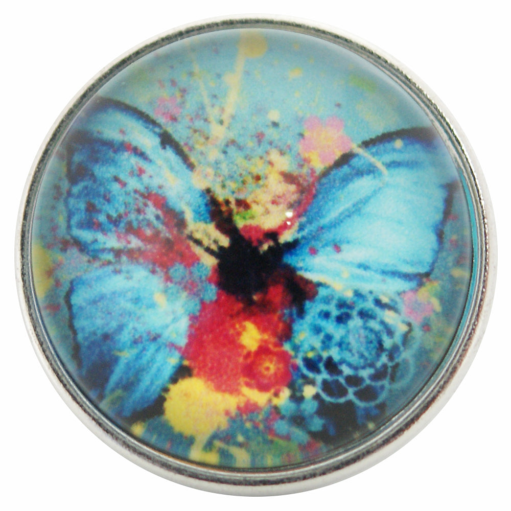 52002 - Snap - 20mm - Blue "Butterfly" Flower