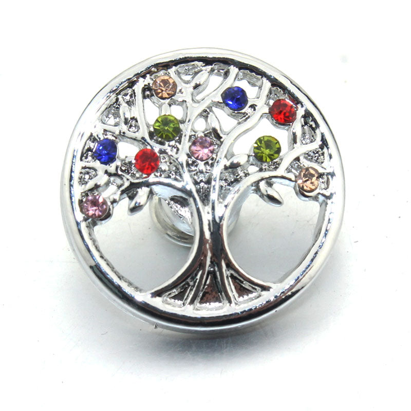 52008 - Snap - 20mm - Tree with Multi-Colored Rhinestones