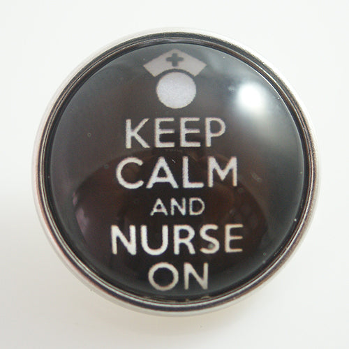 53014 - Snap - 20mm - Keep Calm and Nurse On - Black