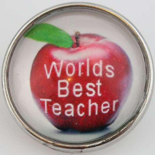 53100 - Snap - 20mm - Worlds Best Teacher with Apple