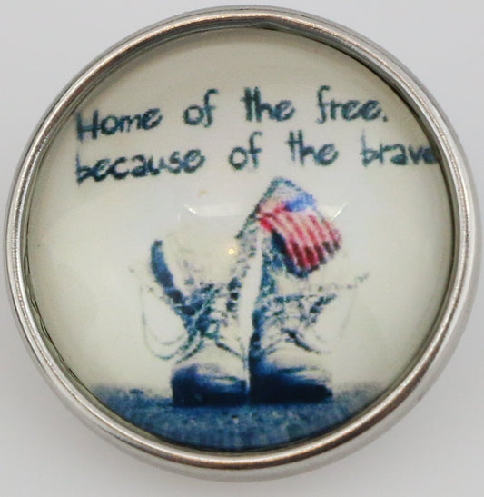 54007 - Snap - 20mm - "Home of the free because of the brave"