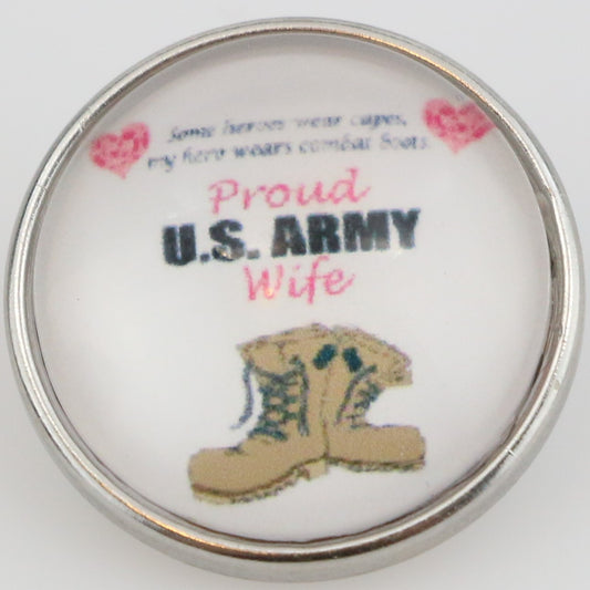 54018 - Snap - 20mm - Proud U.S. ARMY Wife