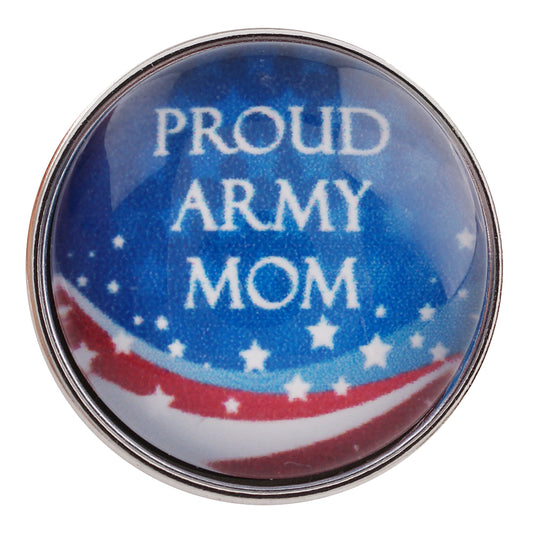 54032 - Snap - 20mm - PROUD ARMY MOM - Stars and Stripes