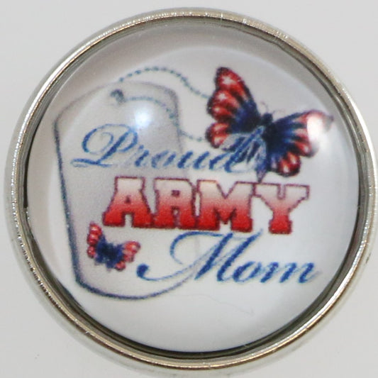 54033 - Snap - 20mm - Proud ARMY MOM with Butterfly