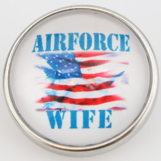 54050 - Snap - 20mm - AIR FORCE WIFE with Flag