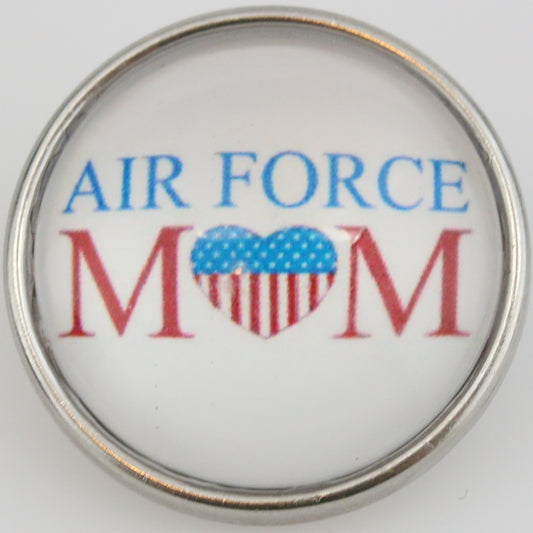 54056 - Snap - 20mm - AIR FORCE MOM - (Flag Heart)