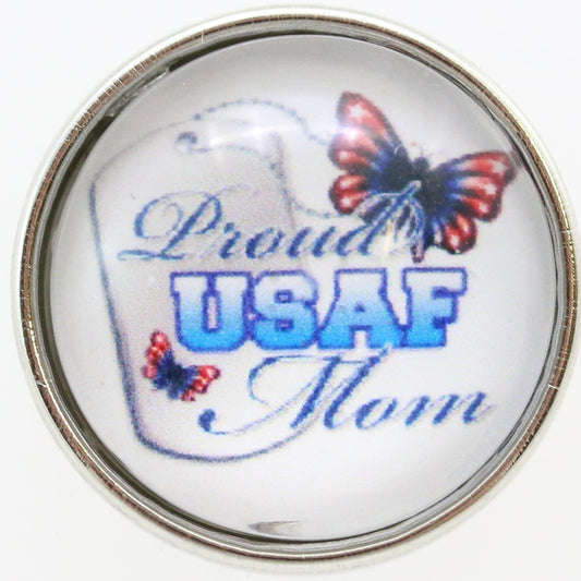 54063 - Snap - 20mm - Proud USAF Mom - with Butterfly
