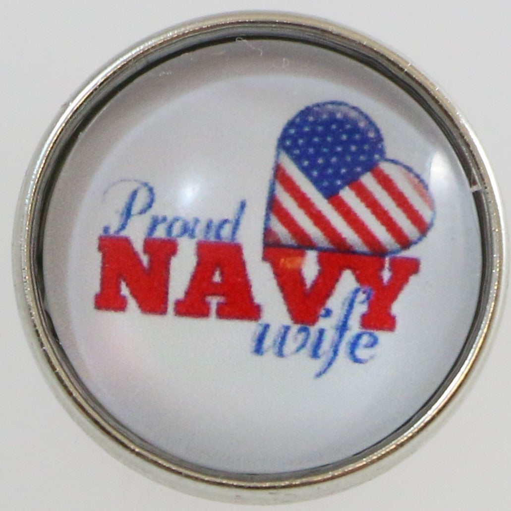 54079 - Snap - 20mm - Proud NAVY wife