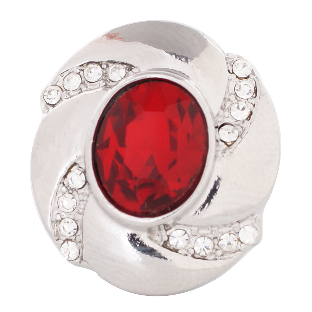 57000 - Snap - 20mm - Birthstone - January - Dark Red Stone