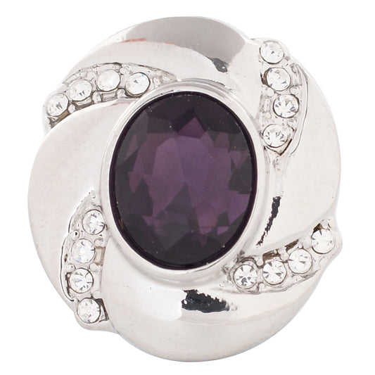 57001 - Snap - 20mm - Birthstone - February - Purple Stone