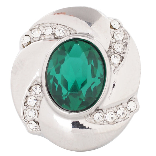 57004 - Snap - 20mm - Birthstone - May - Emerald Green Stone
