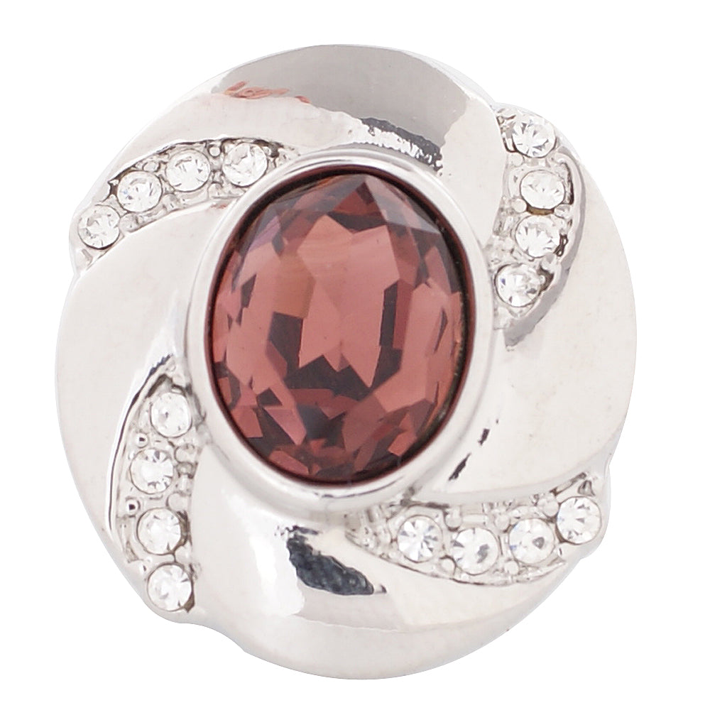 57005 - Snap - 20mm - Birthstone - June - Plum Colored Stone