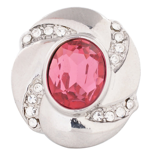 57008 - Snap - 20mm - Birthstone - October - Pink Stone