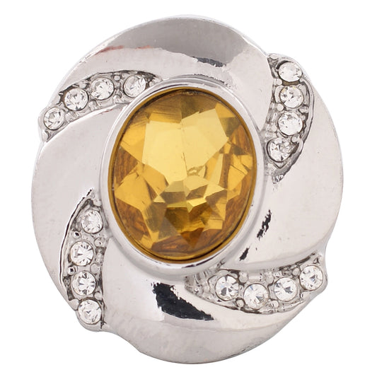 57009 - Snap - 20mm - Birthstone - November - Gold Colored Stone
