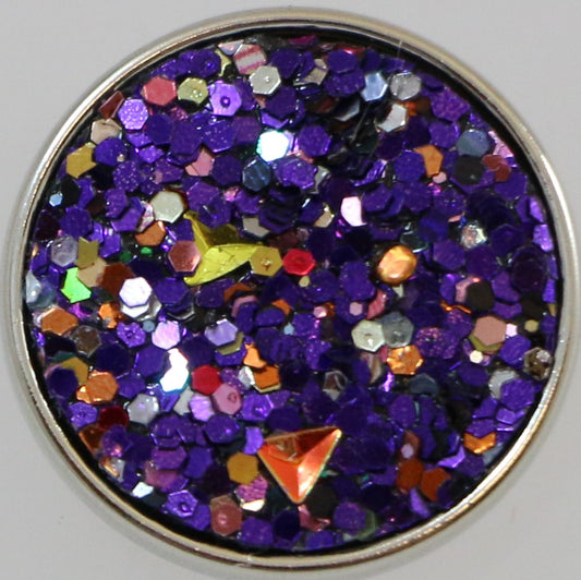 58005 - Snap - 20mm - Multi-Colored Sparkly Disc