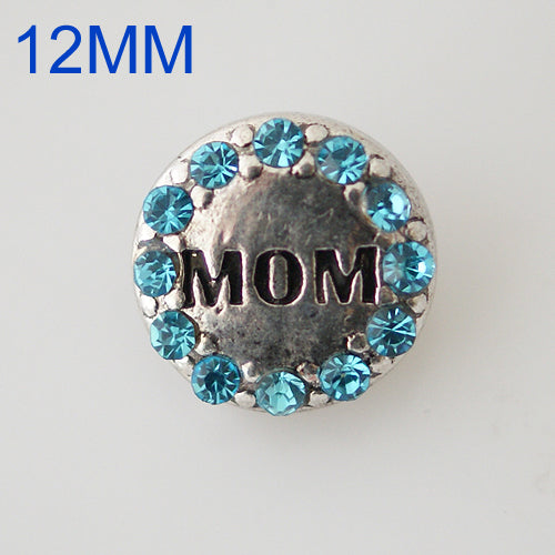 80006 - Snap - 12mm - MOM with Blue Rhinestones