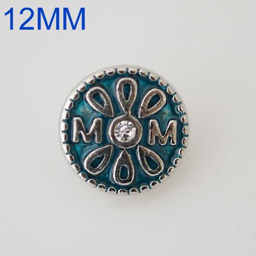 80007 - Snap - 12mm - MOM - Green with Rhinestone