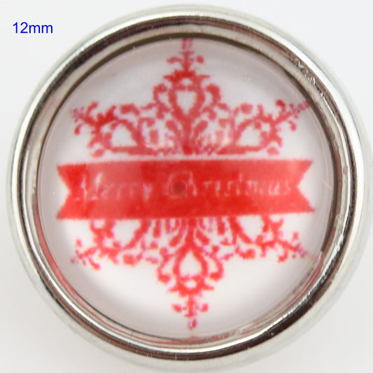 81014 - Snap - 12mm - Red Snowflake