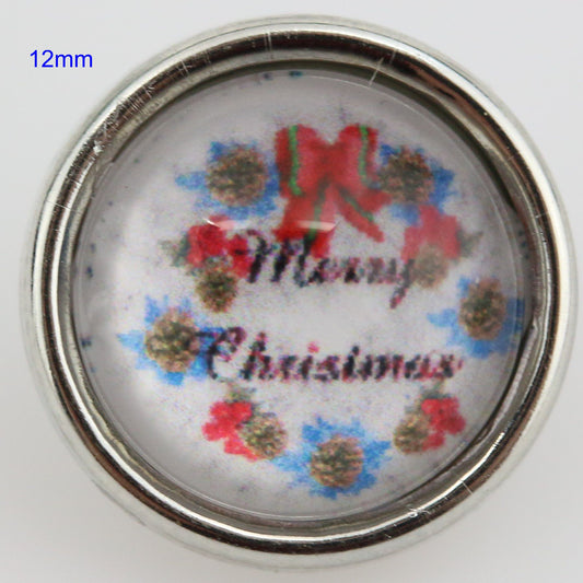 81015 - Snap - 12mm - Merry Christmas Wreath