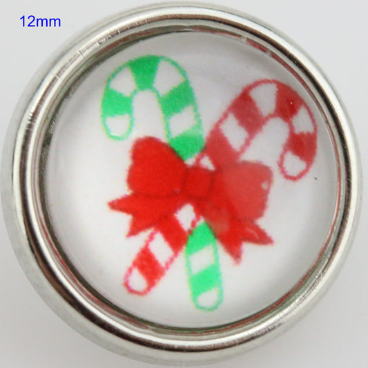 81019 - Snap - 12mm - Candy Canes