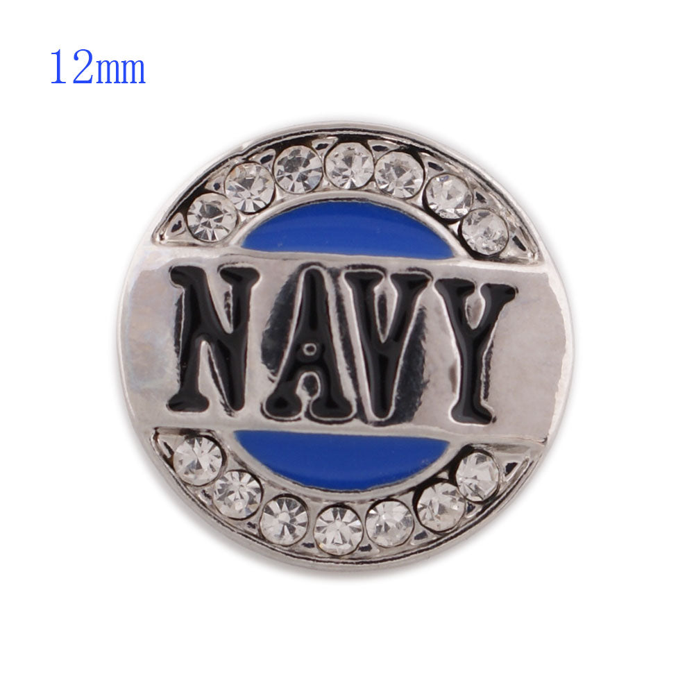 83006 - Snap - 12mm - NAVY - Rhinestones