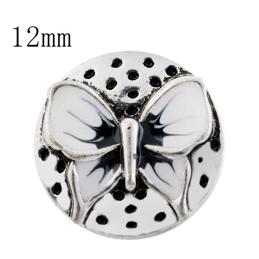 84006 - Snap - 12mm - White Butterfly