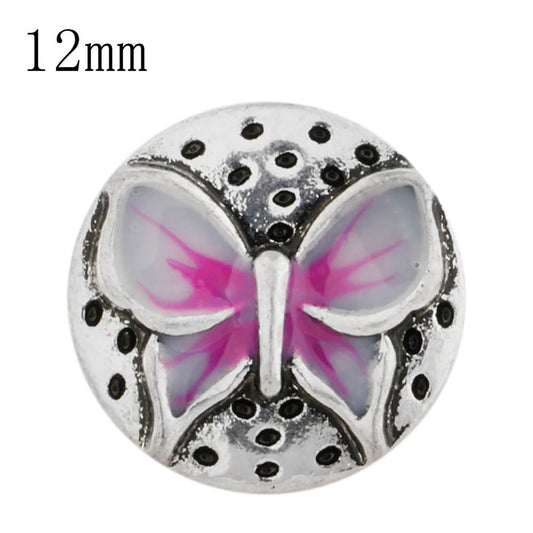 84008 - Snap - 12mm - Pink Butterfly