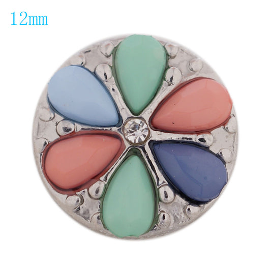 85008 - Snap - 12mm - Multi-Colored Flower