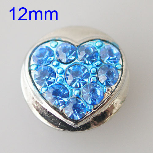 86000 - Snap - 12mm - Heart - Light Blue Crystals
