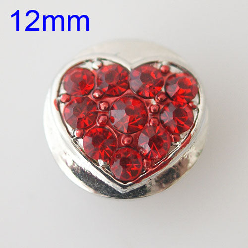 86003 - Snap - 12mm - Heart - Red Crystals
