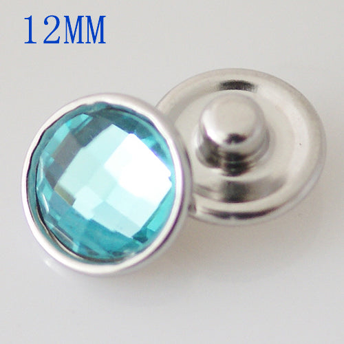 87001 - Snap - 12mm - Light Teal Faceted Stone