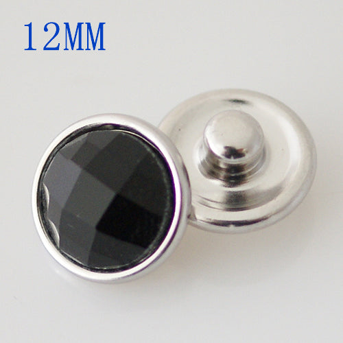 87005 - Snap - 12mm - Black Faceted Stone