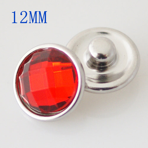 87006 - Snap - 12mm - Red Faceted Stone