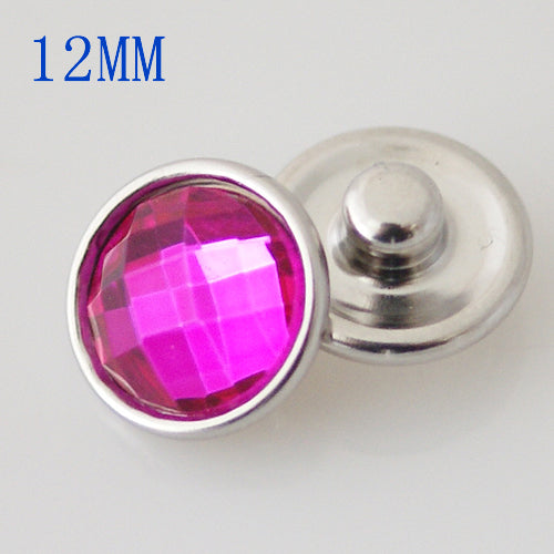 87008 - Snap - 12mm - Bright Pink Faceted Stone