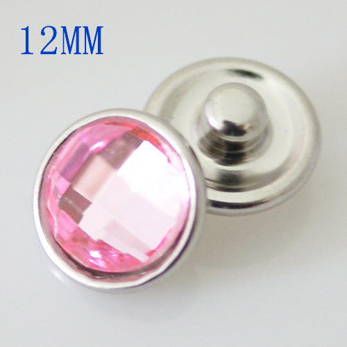 87010 - Snap - 12mm - Pale Pink Faceted Stone