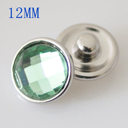 87011 - Snap - 12mm - Pale Green Faceted Stone