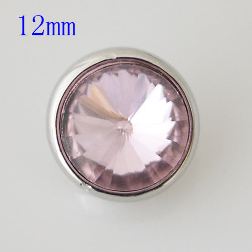 87016 - Snap - 12mm - Pale Pink Rhinestone