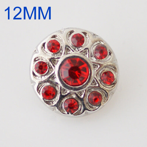 87018 - Snap - 12mm - Red Rhinestones