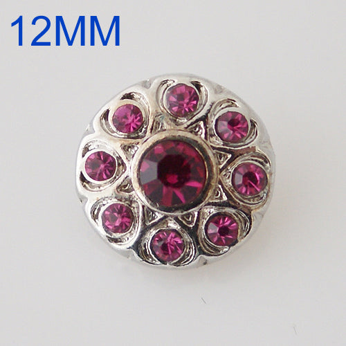 87020 - Snap - 12mm - Pink Rhinestones