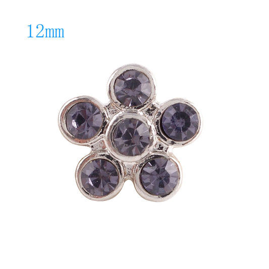 87027 - Snap - 12mm - Purple Rhinestone Flower