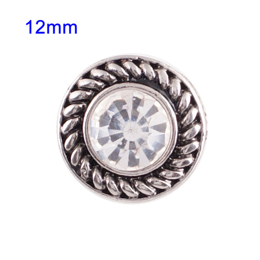 87032 - Snap - 12mm - Clear Rhinestone with Rope Edge