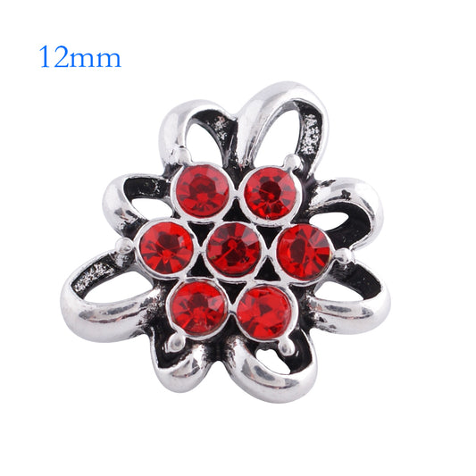 87044 - Snap - 12mm - Red Rhinestone Cluster